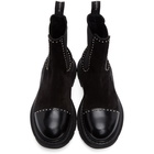 Alexander McQueen SSENSE Exclusive Black and Silver Suede Chelsea Boots