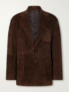 ssstein - Panelled Suede Blazer - Brown