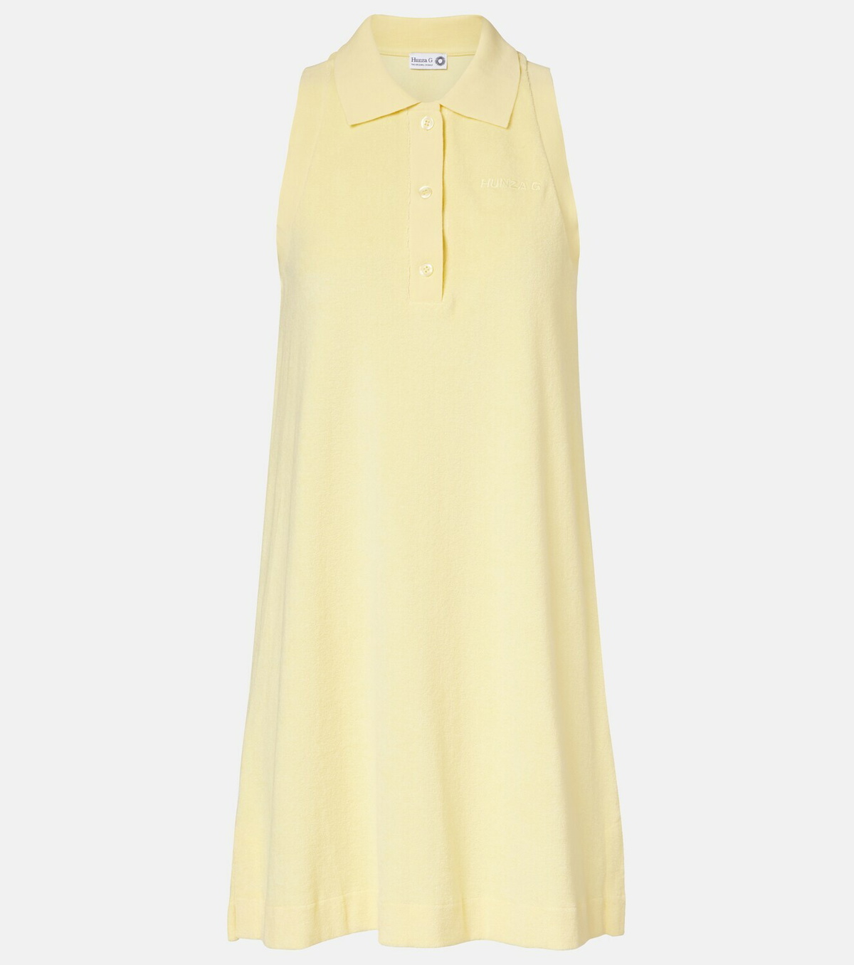 Hunza G Logo cotton terry polo dress