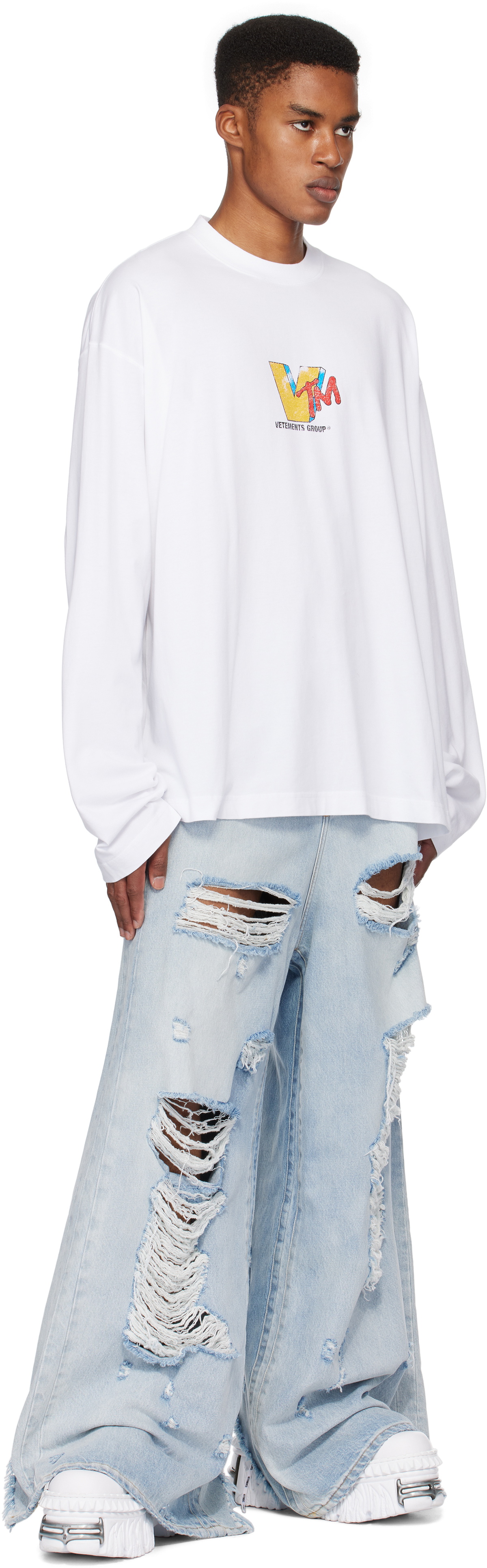 VETEMENTS White 'VTM' Longsleeve T-shirt Vetements