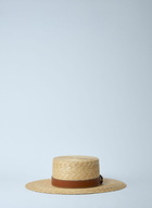 Gucci Straw Hat With Logo Plaque