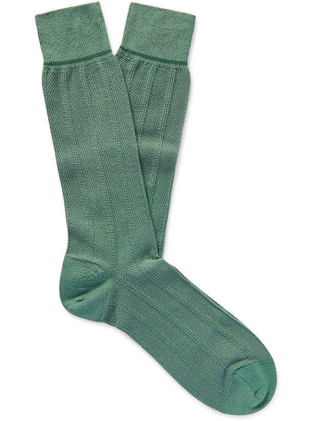 Photo: Ermenegildo Zegna - Jacquard-Knit Cotton-Blend Socks
