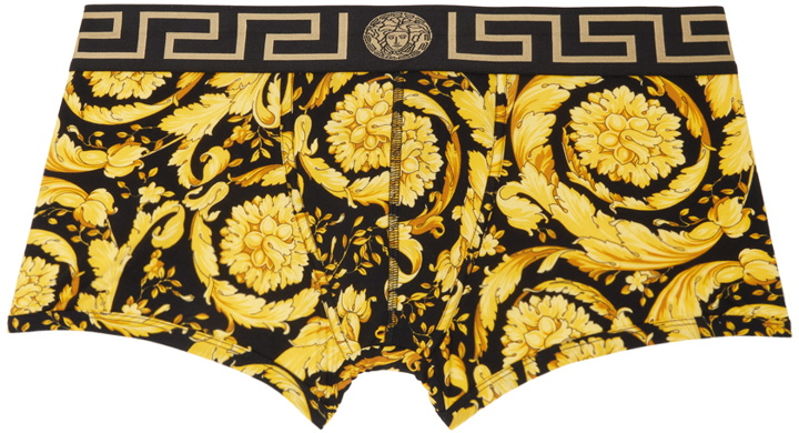 Photo: Versace Underwear Black & Yellow Barocco Boxers