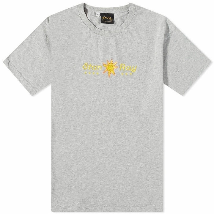 Photo: Stan Ray Men's Sun Ray Embroidered T-Shirt in Grey Marl