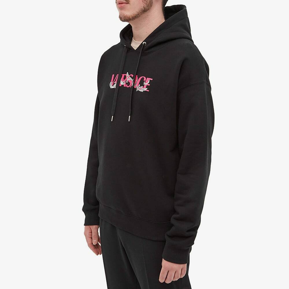 Versace Men's Baroque Logo Popover Hoodie in Black