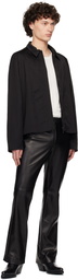 AARON ESH Black Darted Neck Wool Jacket