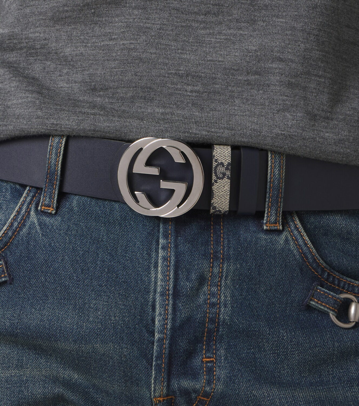 Gucci GG canvas reversible belt