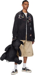 Maison MIHARA YASUHIRO Black 'Baker' OG Sole Sticker Canvas Sneakers