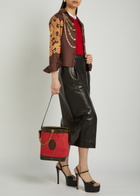 Versace Chain Small Leather and Suede Bucket bag - Red - One Size