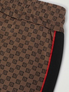 Balmain - Monogrammed Jersey Track Pants - Brown