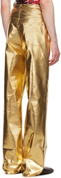 Theophilio SSENSE Exclusive Gold Metallic Coated Jeans