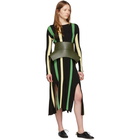 Loewe Black and Yellow Stripe Rib Knit Dress