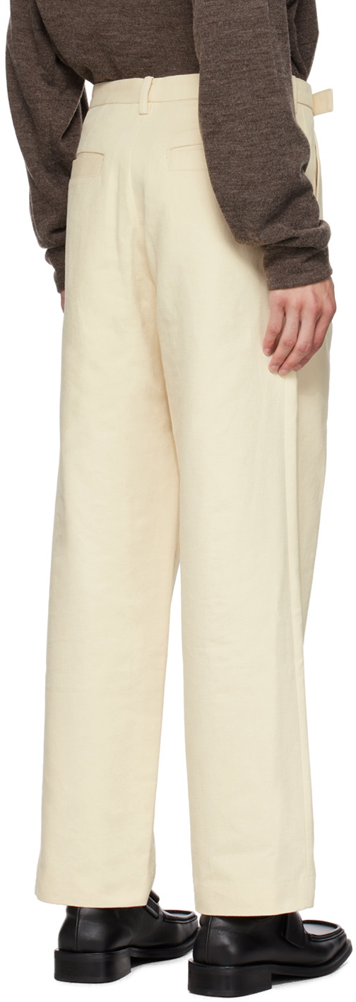 AFTER PRAY Off-White Two Tuck Trousers