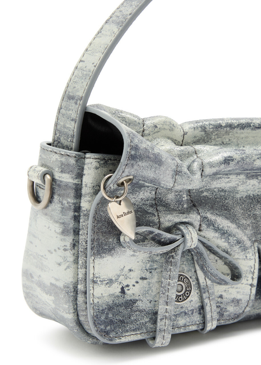 Acne Studios Mini Multipocket Metallic-suede top Handle bag