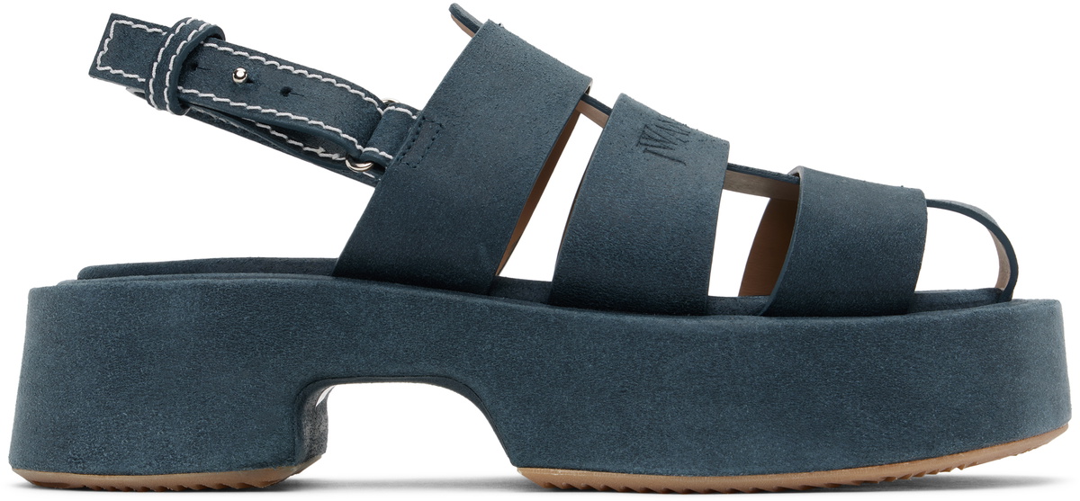 JW Anderson / ブラック ストライプ プラットフォーム サンダル JW Anderson Black Stripe Platform Sandals JW Anderson