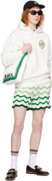 Casablanca White & Green Wavy Gradient Shorts
