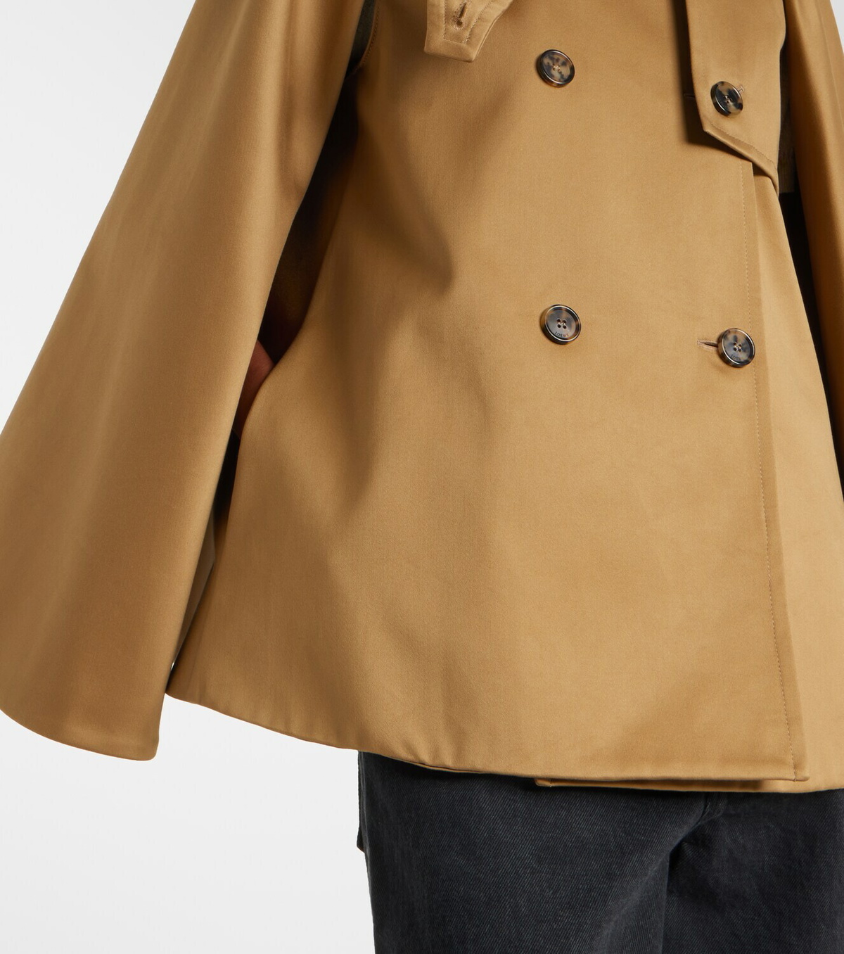 Loewe Caped double-breasted cotton gabardine jacket