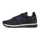 Valentino Navy Valentino Garavani Camo Rockrunner Sneakers