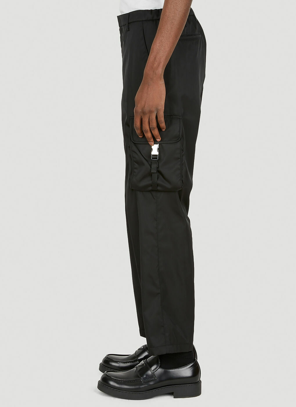 Re-Nylon cargo pants in black - Prada