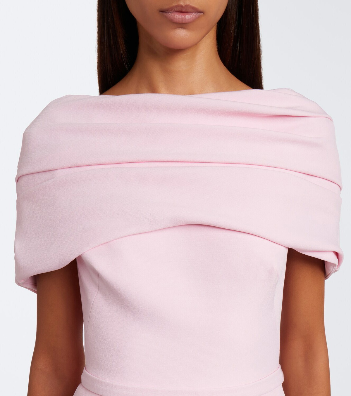 Safiyaa Loura peplum crêpe gown