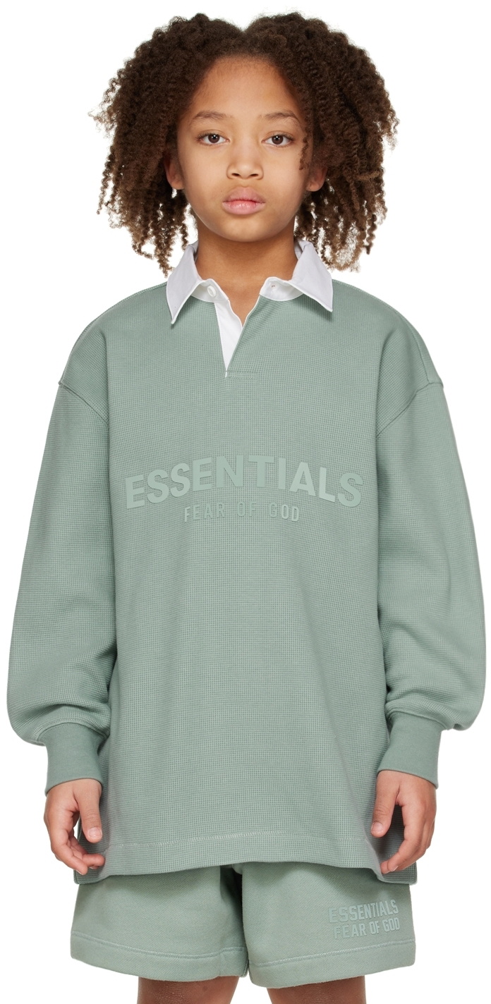 Essentials Kids Blue Button Polo