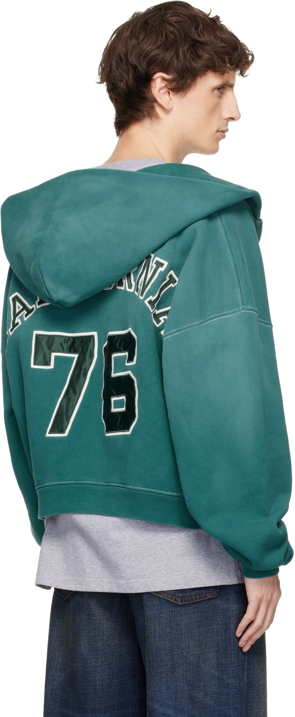 ERL Green Letterman Hoodie