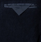 Giorgio Armani - Giacca Double-Breasted Unstructured Herringbone Chenille Blazer - Black