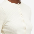 DONNI. Women's Sweater Rib Cardigan in Creme
