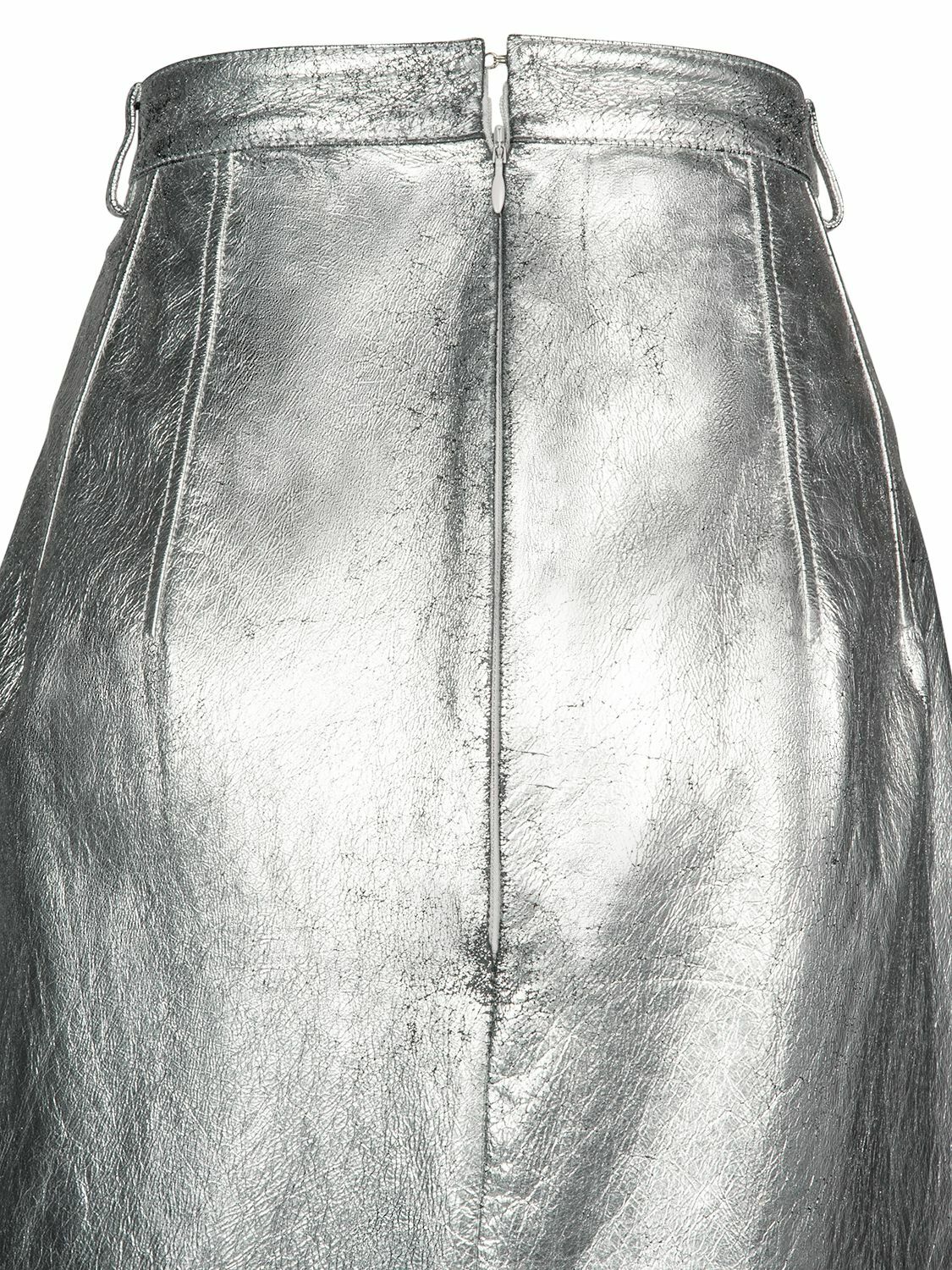 BALENCIAGA - Metallic Leather Skirt Balenciaga