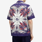 Gucci Men's Bandana Print Vacation Shirt in White/Blue