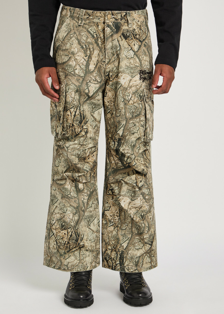 Billionaire Boys Club Camouflage Wide-leg Cotton Cargo Trousers Multicoloured 1