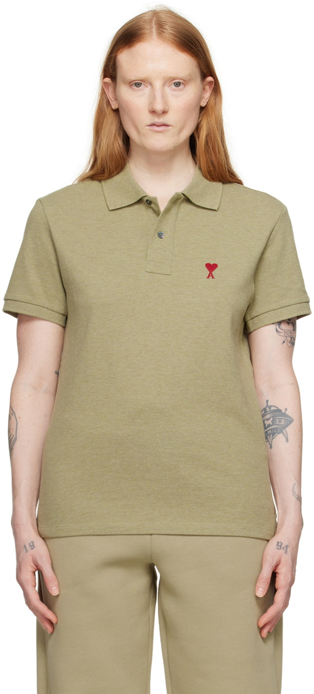 AMI Paris Green Ami de Cœur Polo