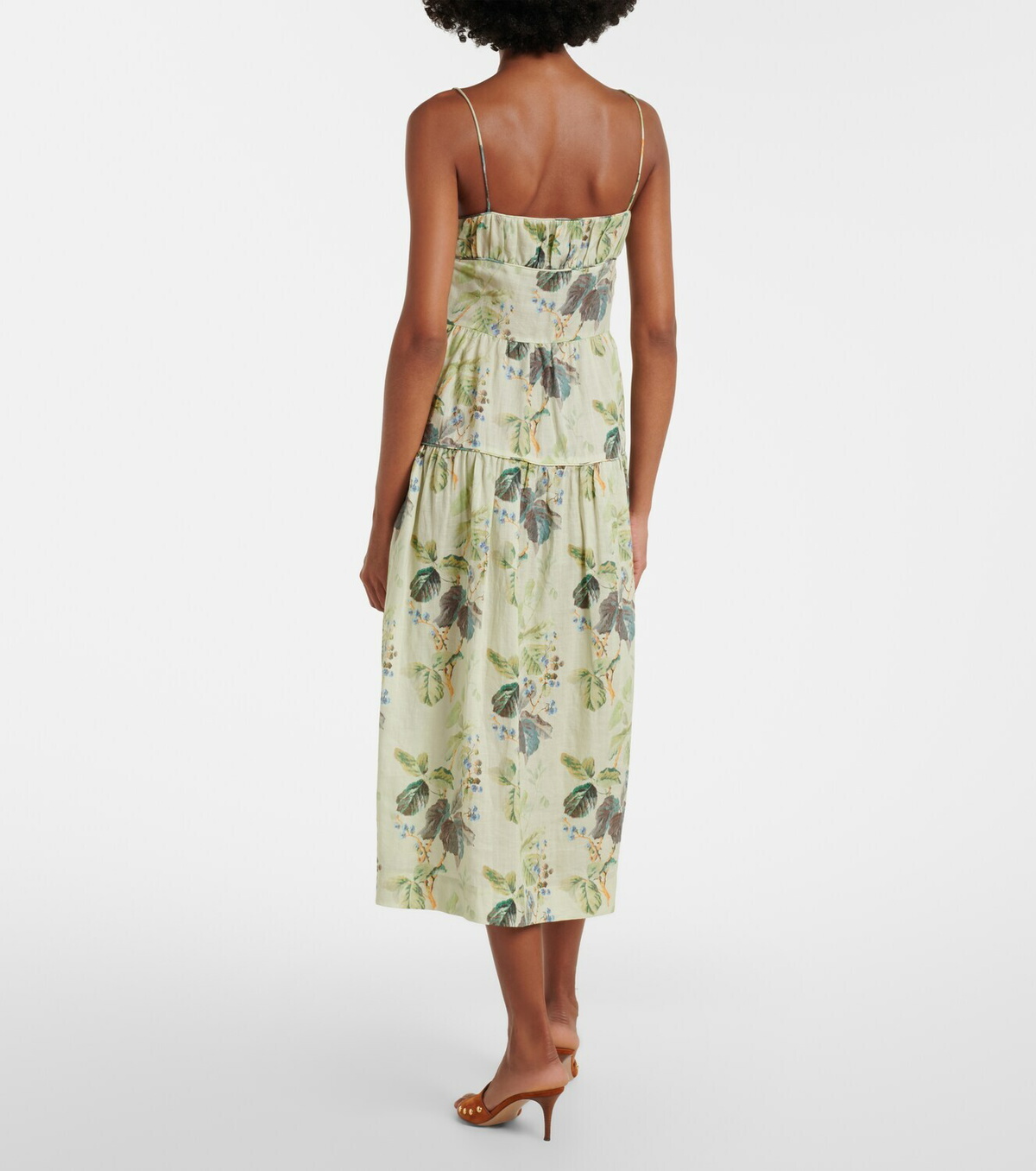 Dôen Benoit floral ramie midi dress