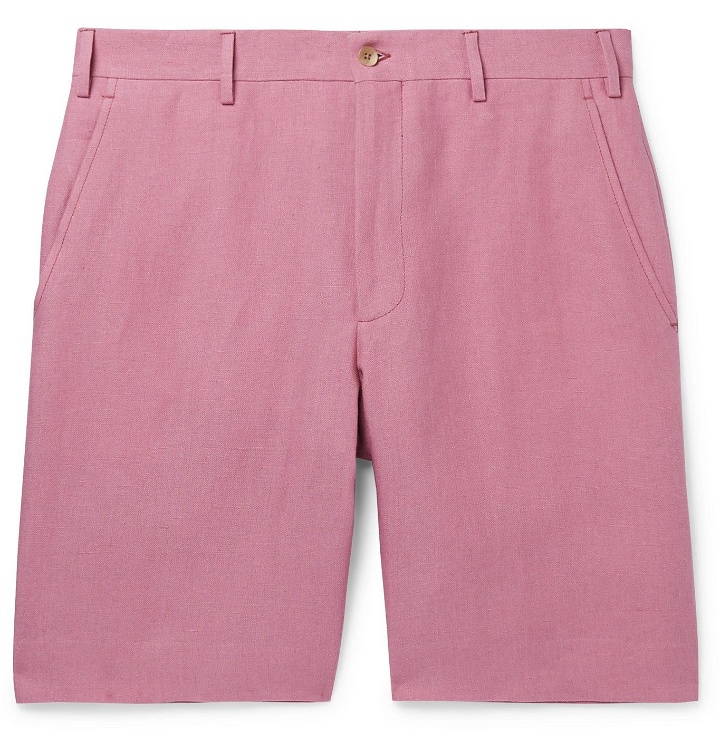 Photo: Anderson & Sheppard - Linen Shorts - Pink
