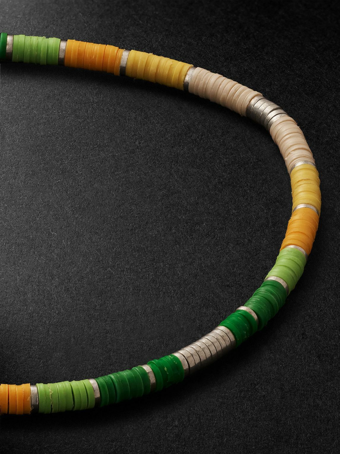 M. Cohen - Mini Rizon Sterling Silver and Cord Beaded Bracelet - Green