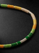 M. Cohen - Mini Rizon Sterling Silver and Cord Beaded Bracelet - Green