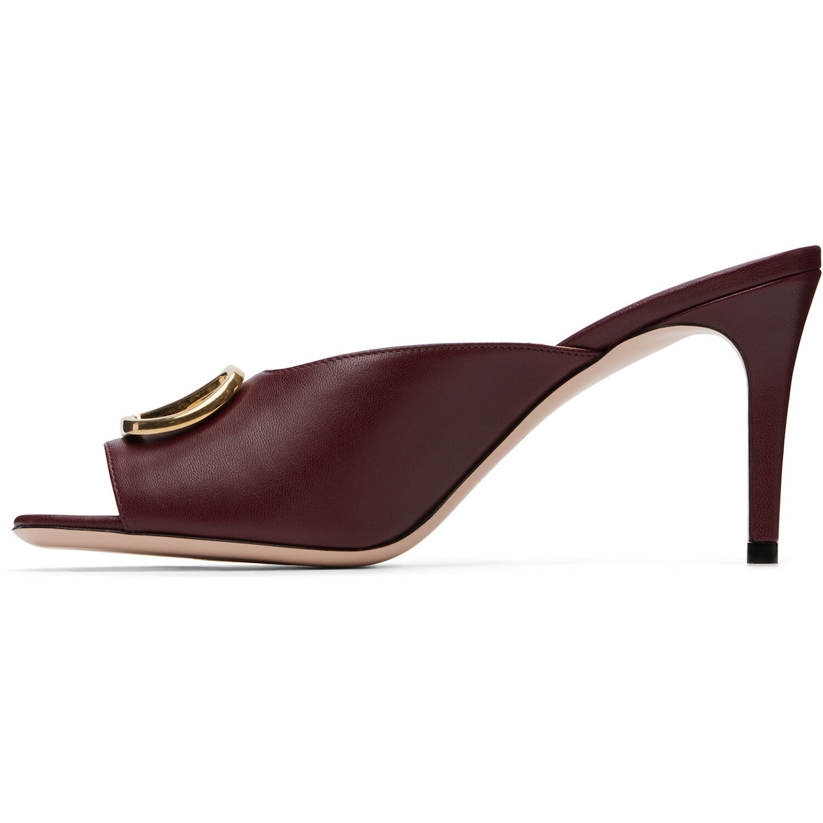 Valentino Garavani Burgundy VLogo Signature Heeled Sandals