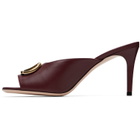Valentino Garavani Burgundy VLogo Signature Heeled Sandals