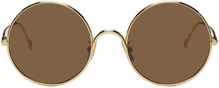 Photo: Loewe Gold Metal Frame Round Sunglasses