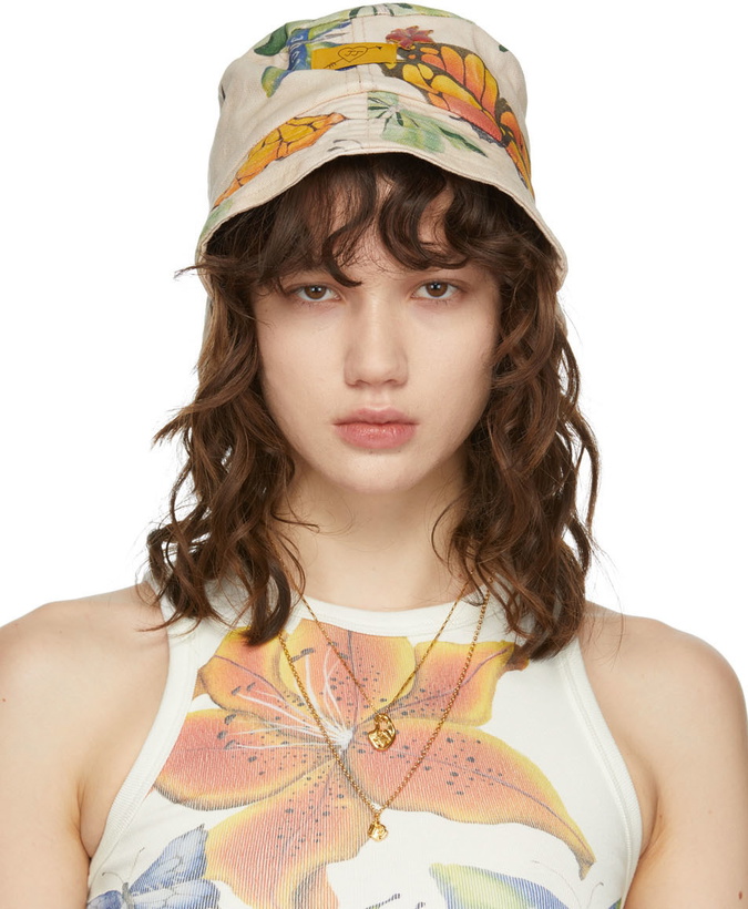 Photo: Juliet Johnstone SSENSE Exclusive Tan Butterfly Bucket Hat
