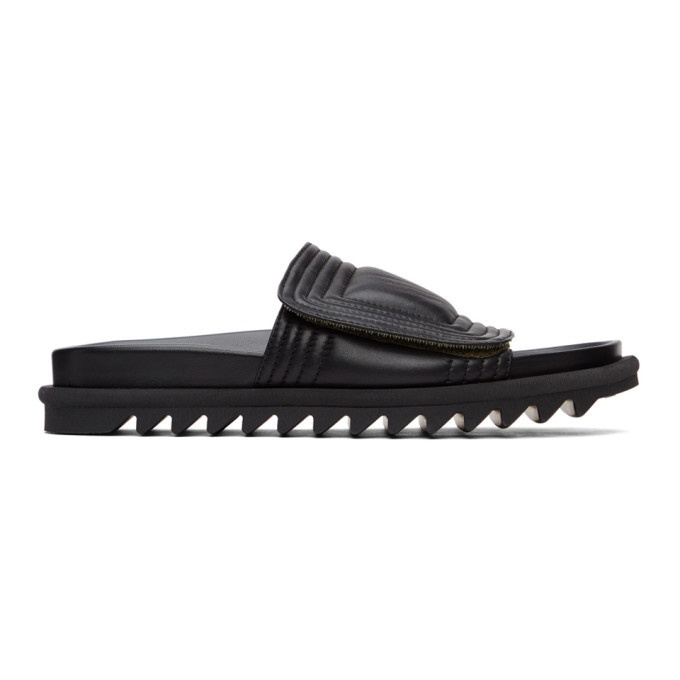 Photo: Dries Van Noten Black Quilted Leather Slides