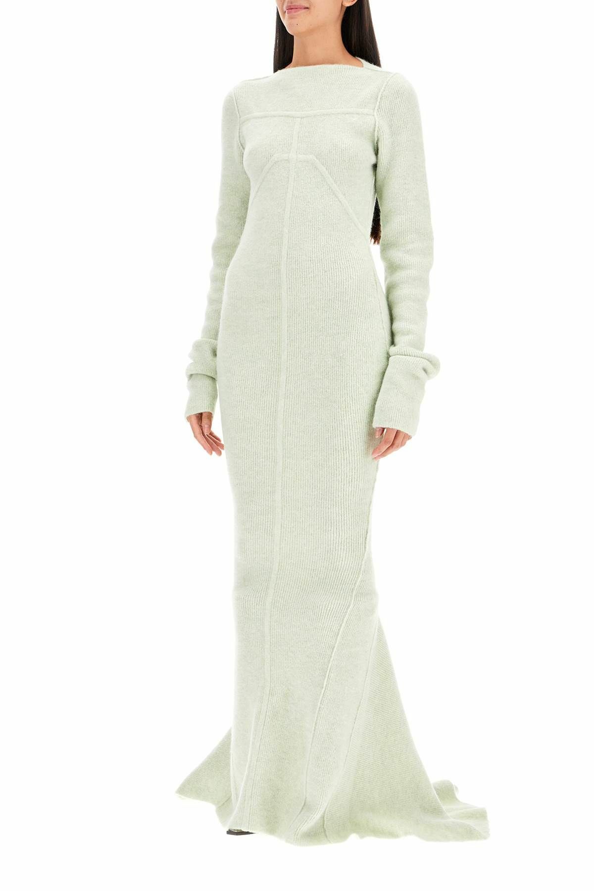 green rick owens dress Rick Owens Lilies Side Drape Knit Dress - Asymmetric Wool Viscose by Rick  Owens Lilies