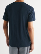 NN07 - Aspen Logo-Print Slub Cotton-Jersey T-Shirt - Blue