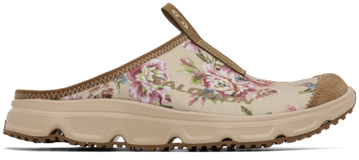 Photo: BEAMS PLUS Beige Salomon Edition RX Slide 3.0 Flowers Slippers