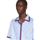 Gucci Blue Multi Icon Bowling Shirt