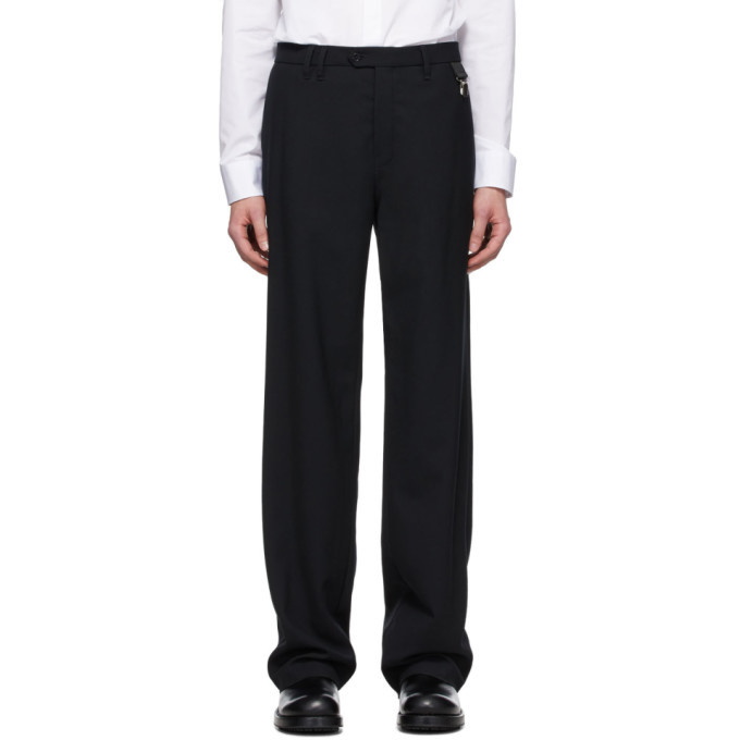 Photo: Raf Simons Black Wool Straight-Fit Trousers
