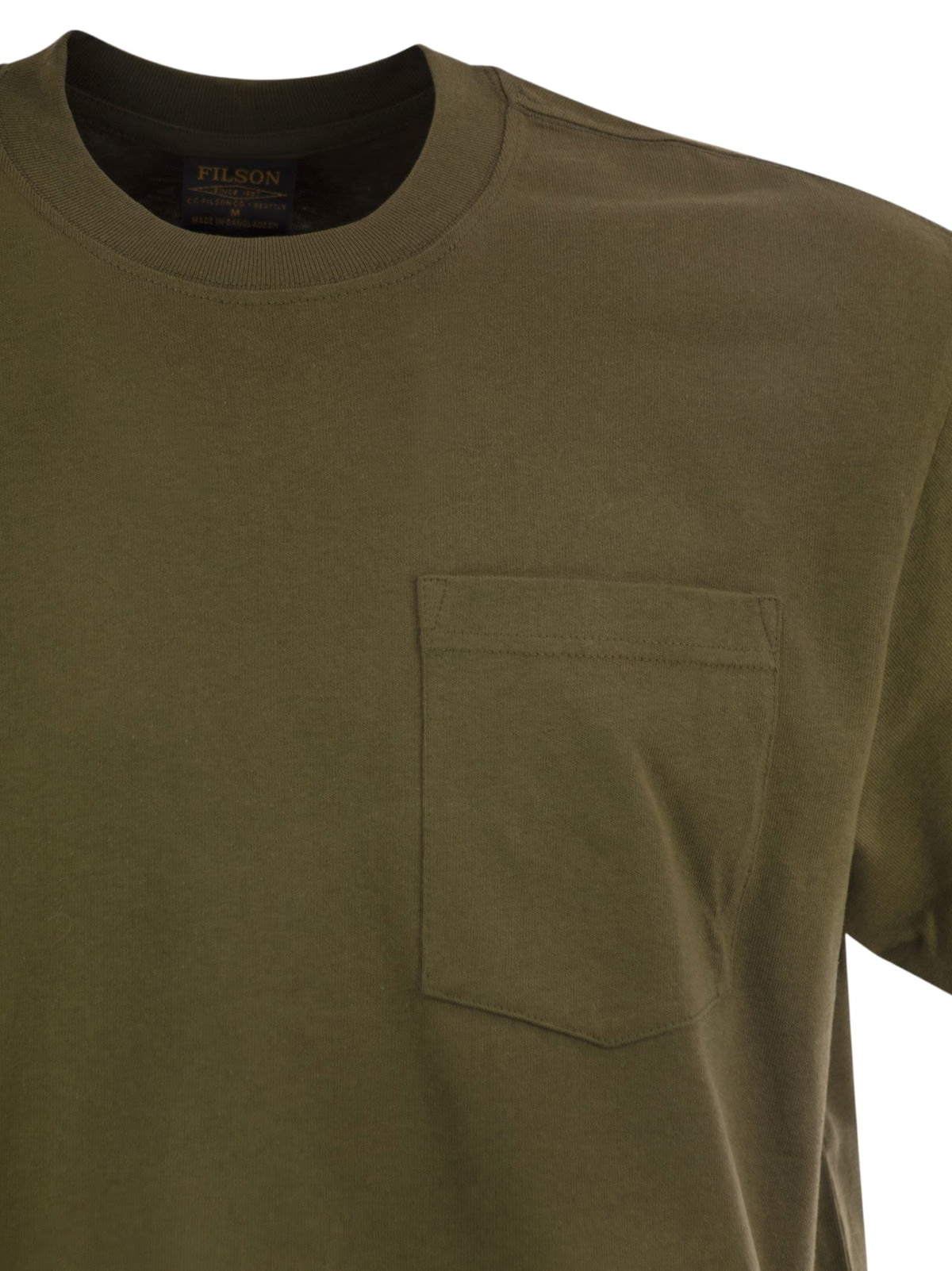 Filson Cotton T-shirt With Breast Pocket