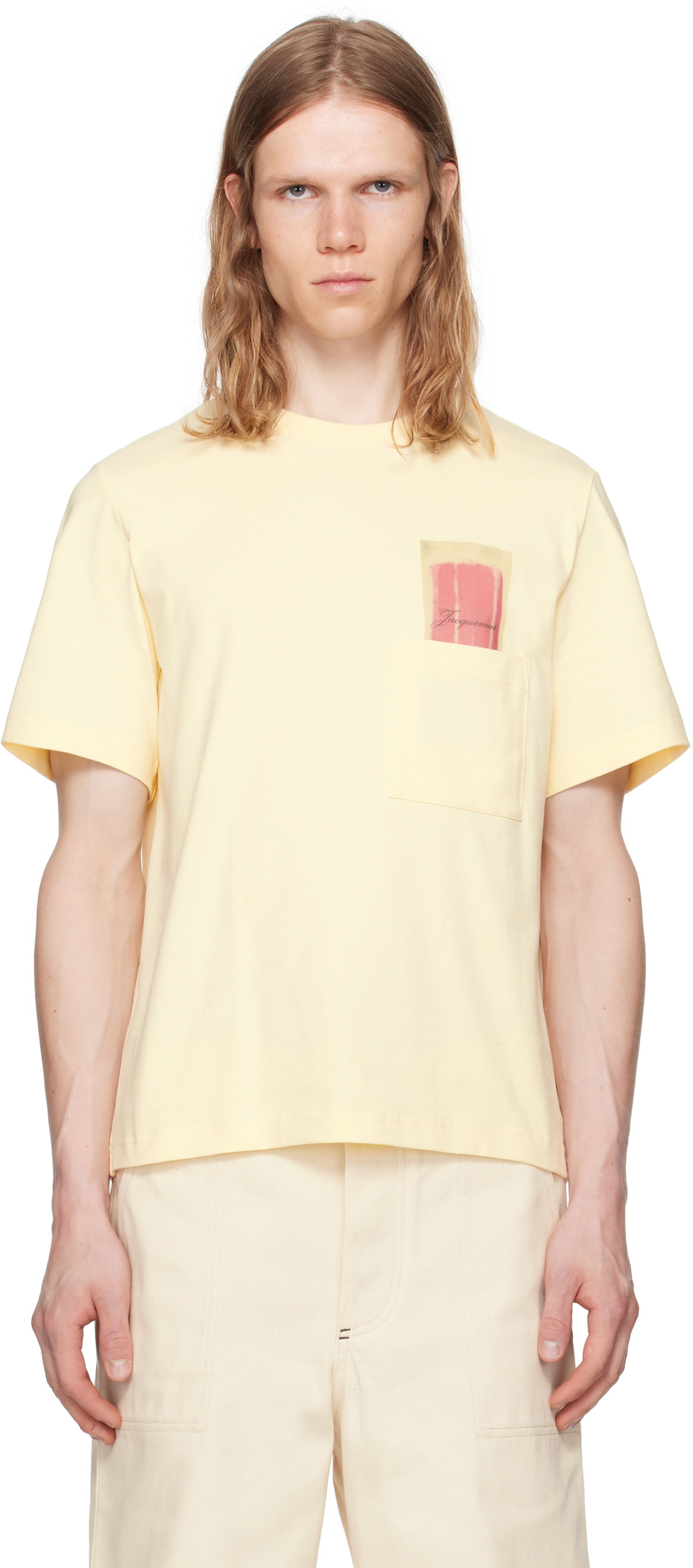 ★JACQUEMUS★ Le T-shirt Quadro Short Sleeve T-shirt White 2 Jacquemus White 'Le T-Shirt Tableau' T-Shirt Jacquemus