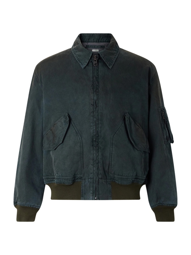 Photo: A.PRESSE - Cotton and Silk-Blend Canvas Bomber Jacket - Green