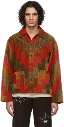 Bode Multicolor Hunting Brick Quilt Jacket